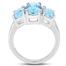7.77 Carat Genuine Blue Topaz .925 Sterling Silver Ring