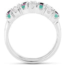 1.44 Carat Genuine Multi Stones .925 Sterling Silver Ring