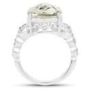 6.74 Carat Genuine Green Amethyst .925 Sterling Silver Ring