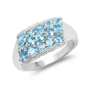 1.50 Carat Genuine Swiss Blue Topaz .925 Sterling Silver Ring
