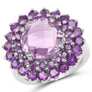 8.02 Carat Genuine Amethyst .925 Sterling Silver Ring