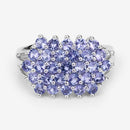2.03 Carat Genuine Tanzanite .925 Sterling Silver Ring