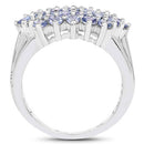 2.03 Carat Genuine Tanzanite .925 Sterling Silver Ring