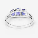 1.11 Carat Genuine Tanzanite and White Diamond .925 Sterling Silver Ring