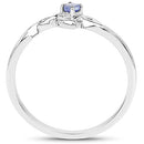 0.07 Carat Genuine Tanzanite .925 Sterling Silver Ring