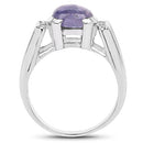 2.80 Carat Genuine Tanzanite .925 Sterling Silver Ring