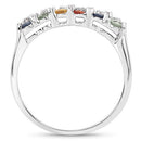 3.61 Carat Genuine Multi Sapphire .925 Sterling Silver Ring