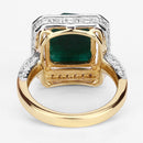 5.18 Carat Dyed Emerald and White Topaz .925 Sterling Silver Ring