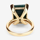 7.64 Carat Dyed Emerald and White Diamond .925 Sterling Silver Ring