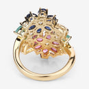 3.65 Carat Genuine Multi Stones .925 Sterling Silver Ring