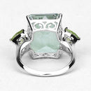 11.90 Carat Genuine Green Amethyst and Peridot .925 Sterling Silver Ring
