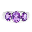 3.20 Carat Genuine Amethyst .925 Sterling Silver Ring