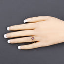 0.87 Carat Genuine Garnet and White Diamond 10K Yellow Gold Ring