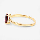 0.87 Carat Genuine Garnet and White Diamond 10K Yellow Gold Ring