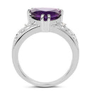 2.71 Carat Genuine Amethyst and White Topaz .925 Sterling Silver Ring
