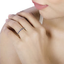 0.43 Carat Genuine Blue Sapphire and White Diamond 14K Yellow Gold Ring