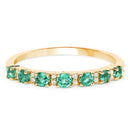 0.41 Carat Genuine Zambian Emerald and White Diamond 14K Yellow Gold Ring