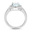 2.37 Carat Genuine Blue Topaz and White Topaz .925 Sterling Silver Ring