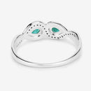 0.35 Carat Genuine Zambian Emerald and White Diamond 14K White Gold Ring