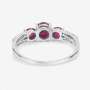 1.02 Carat Genuine Ruby and White Diamond 14K White Gold Ring