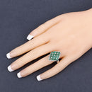 2.68 Carat Genuine Zambian Emerald and White Zircon .925 Sterling Silver Ring