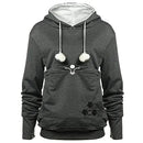 Womens Pet Hoodies Pullover Sweatshirt Oversized Cat Hoodies Pet Holder Cat Dog Pouch Carriers (Dark GreyX-Large)