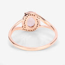 0.78 Carat Genuine Morganite and White Diamond 14K Rose Gold Ring