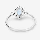 0.48 Carat Genuine Aquamarine and White Diamond 14K White Gold Ring