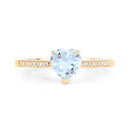 0.65 Carat Genuine Aquamarine and White Diamond 14K Yellow Gold Ring