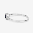 0.38 Carat Genuine Blue Sapphire and White Diamond 14K White Gold Ring