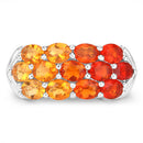 1.56 Carat Genuine Fire Opal .925 Sterling Silver Ring