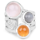 5.96 Carat Genuine Multi Stone .925 Sterling Silver Ring