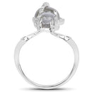 2.79 Carat Genuine Labradorite And White Topaz .925 Sterling Silver Ring