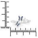 0.14 Carat Genuine Blue Sapphire .925 Sterling Silver Ring