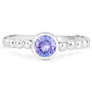 0.47 Carat Genuine Tanzanite .925 Sterling Silver Ring