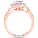2.25 Carat Genuine Kunzite and White Topaz .925 Sterling Silver Ring