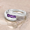 0.54 Carat Genuine Amethyst .925 Sterling Silver Ring