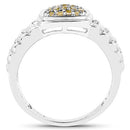 0.25 Carat Genuine Yellow Diamond .925 Sterling Silver Ring