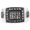 0.52 Carat Genuine Champagne Diamond .925 Sterling Silver Ring