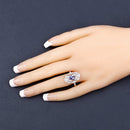 1.17 Carat Genuine Tanzanite and White Topaz .925 Sterling Silver Ring