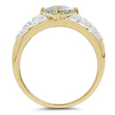 14K Yellow Gold Plated 1.70 Carat Genuine Blue Topaz .925 Sterling Silver Ring