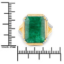 9.96 Carat Dyed Emerald and White Topaz .925 Sterling Silver Ring