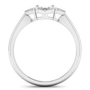 0.20 Carat Genuine White Diamond 14K White Gold Semi Mount Ring - holds 8x6mm Oval Gemstone