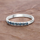 0.22 Carat Genuine Blue Diamond 14K White Gold Ring (I1-I2)