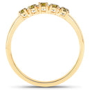 0.46 Carat Genuine Yellow Diamond 14K Yellow Gold Ring (I1-I2)