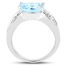 4.77 Carat Genuine Blue Topaz and Tanzanite .925 Sterling Silver Ring