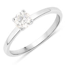 0.40 Carat Genuine White Diamond 14K White Gold Ring