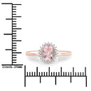 0.81 Carat Genuine Morganite and White Diamond 14K Rose Gold Ring