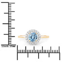 1.03 Carat Genuine Blue Sapphire and White Diamond 14K Yellow Gold Ring
