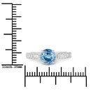 1.90 Carat Genuine Blue Sapphire and White Diamond 14K White Gold Ring